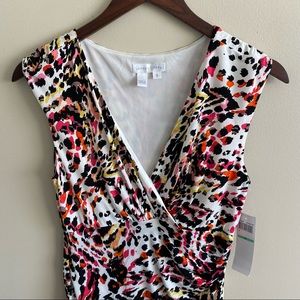 NWT London Times Animal Print Sleeveless Dress Size 8